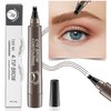 Eyebrow Pen, PreciRise Microblading Eyebrow Pencil with a 4 Micro-Fork Tip and One“8 x 6'' IN Double Sides Practice Skin for Natural Looking Hair-Like Defined Brows, Stays on All Day, Gray Brown