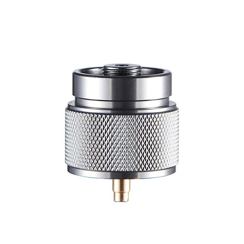 Kbrotech Camping Stove Adapter 1LB Propane Small Tank Input and a Lindal Valve EN417 Output Outdoor Cylinder LPG Canister Convert (Gray)