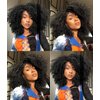 ANNISOUL 16Inch Curly Wigs for Black Women Black Afro Bomb Curly Wig with Bangs Synthetic Fiber Glueless Long Kinky Curly Hair