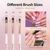 MelodySusie 3Pcs Acrylic Nail Brush Set, Size 8/12/14 Professional Nail Brushes for Acrylic Application Acrylic Powder Nail Extension and 3D Nail Carving for DIY Home Salon Nail Manicure Tool