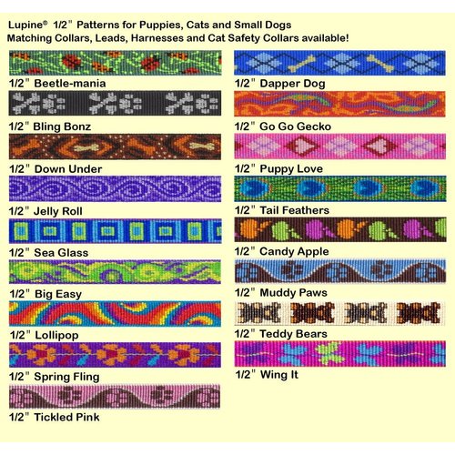LupinePet Originals 1/2" Go Go Gecko 9-14" Adjustable Roman Dog Harness for Extra Small Dogs