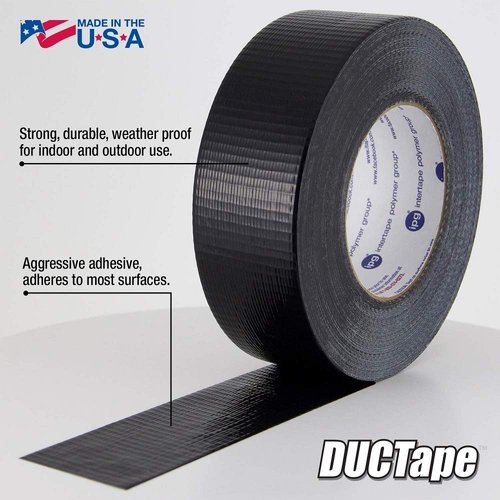 IPG IPG-6720BLK JobSite DUCTape, Colored Duct Tape, 1.88" x 20 yd, Black, 60 Foot