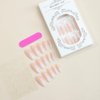 ANDGING Nude Press on Nails Almond Short Medium Ombre Pink White Fake Nails with Gradient Design Acrylic Glue on Nails False Nails with Glue Manicure Gel Stick on Nail for Wedding Birthday AKT876Q