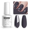 Vishine Gelpolish Lacquer Shiny Color Soak Off UV LED Gel Nail Polish Professional Manicure Dark Grey(1538)