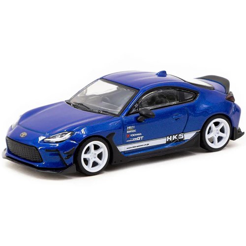 GR86 RHD (Right Hand Drive) Blue Metallic with White Stripes Global64 Series 1/64 Diecast Model by Tarmac Works T64G-038-BL