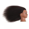 Traininghead 100% Real Hair Mannequin Head Training Head Cosmetology Doll Head Manikin Practice Head Hairdresser With Free Clamp Holder Female (Black Hair B)