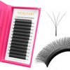Lash Extensions 4D Eyelash Extensions W Lashes 0.07mm Thickness D Curl Lashes Mix 8-15mm Soft Lash Trays Pestañas Pelo a Pelo Natural Matte Black False Eyelashes Individual Lashes(W-4D-0.07-D,8-15mm)