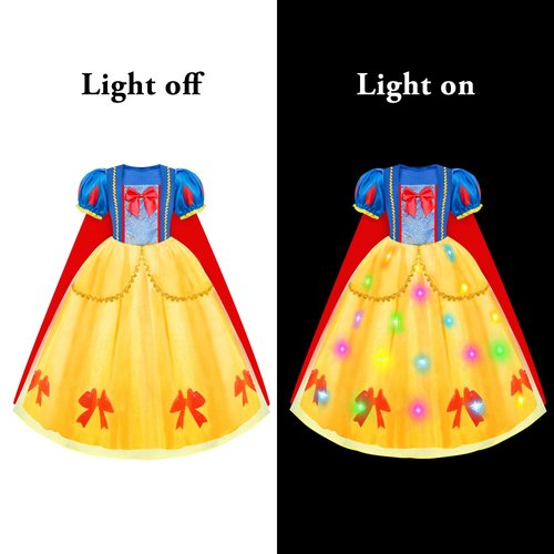 Meland Princess Dress - Light Up Princess Dress Up Clothes for Girls 3-8 Princess Costumes for Girls Toddlers Birthday Gift