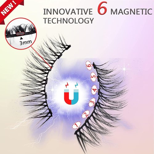 Magnetic Eyelashes with Eyeliner Kit 7 Pairs, 3D Wispy Lashes Natural Look, 7 Styles Fluffy False Eyelashes Pack, by TMIELYBS