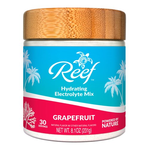 Reef Replenish Hydrating Electrolyte Drink Mix - Grapefruit, 30 Servings - Hydration Powder w/Coconut Water - Non-GMO, No Added Sugar, 5 Key Electrolytes + Vitamins, Natural Trace Minerals, USA Made