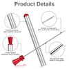 MUZZIOU 9 Pcs Metal Cocktail Picks, Portable Toothpicks with Holder, Stainless Steel Skewers Reusable Food Picks for Outdoor Picnic Camping Travel (Red)