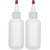 BRIGHTFROM Squeeze Hair Color Applicator Bottles with Red Top Cap, 4 OZ Empty Plastic Containers, Refillable, Leak Proof - Open/Close Nozzle - Multi Purpose/Coloring (Pack of 2)