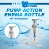 Cleanstream Pump Action Enema Bottle with Nozzle, Travel Enema Kit for Colon Cleansing with Syringe Handle and Nozzle Tip, Reusable at Home Cleaner Set for Men and Women, Premium Silicone, 300 ml