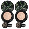2PCS Mushroom Head Air Cushion CC Cream BB Cream Foundation,Moisturizing Concealer Makeup Base Foundation,Long Lasting Full Coverage Foundation with Mushroom Makeup Sponge(Natural)