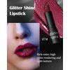 LYSdefeu Diamond Glitter Matte Lipstick, Gothic Shiny Lip Gloss, Wine Red Sparkling High Pigment Longlasting Waterproof Smudgeproof Non-Stick Lipstick, Bold Shimmer Lip Blam for Women Lip Makeup-07