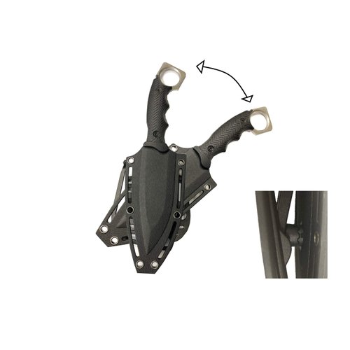 S-TEC 9" Full Tang Tactical Knife with ABS Swivel Sheath - GEN 2 - (Brilliant Silver)