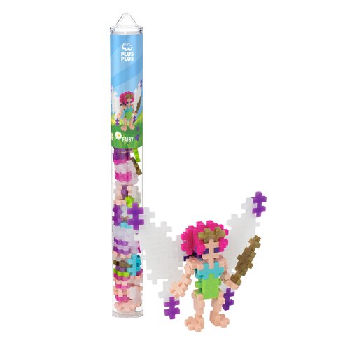 Plus Plus 3D Figure Building Block Set, Fun Stem Toys for Kids, 70 Interlocking Pieces - Fairy Mini Maker Tube