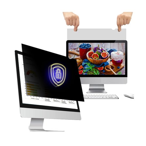 WELINC 24 Inch - 16:9 Aspect Ratio - Computer Privacy Screen Filter for Widescreen Monitor - Anti-Glare - Anti-Scratch Protector Film - Protects Your Eyes from Harmful Glare and Blue Light