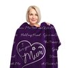 Gifts for Mom, Blanket for Mom Gifts, Mom Birthday Gifts from Daughter & Son, I Love You Mother Daughter Gift Ideas, Present for Mom Blanket, Best Mother in Law, Throw Blanket 65" × 50" (Purple)