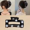 Halloween Hair Clips Square Claw Clips Black Hollowed Out Shark Claw Clips Hairpins with Cute Ghost Design Medium Halloween Hair Accessories for Women Girls Halloween Hair Decorations 1pcs