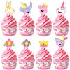 Treasures Gifted 24ct Princess Peppa Pig Cupcake Toppers & Wrappers - Peppa Pig Cake Decoration - Officially Licensed Peppa Pig Birthday Party Supplies - Peppa Pig Party Supplies - Peppa Pig Toppers