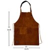 RUSTIC TOWN Leather Grill Work Apron with Tool Pockets ~ Adjustable up to XXL for Men & Women ~ Shop Apron Leather Tool Apron (Tan)