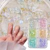 SONGJIE Shiny Heart Nail Art Charms, 200 Pcs 3D Mixed Size Love Hearts Rhinestones Flat Jelly Resin Crystal Jewelry Diamonds for Acrylic Nail Supplies, Women Craft DIY Manicure Decoration Accessories