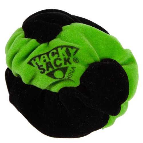 Wham-O Impact Hacky Sack 1.9" Footbag, Hand Stitched 3-Panel Foot Bag Velour Cloth and Plastic Footbag for Beginners
