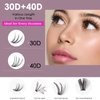 DIY Lash Extension Kit 320 Pcs Lash Clusters Kit Individual Lashes Natural 10-16mm C/D Curl with Bond Seal Tweezers Lash Glue Remover False Eyelashes for Beginner Eyelash Extensions at Home (30D+40D)