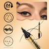Wugbc Eyebrow Pencil, Waterproof 4 Tip Eyebrow Pen Ultra-Precise Eyeliner 2-in-1, Eye Brow Microblading Pen with Dual-ended Eyebrow Brush, Natural Looking Eyebrows Makeup for Women- Dark Brown, Black