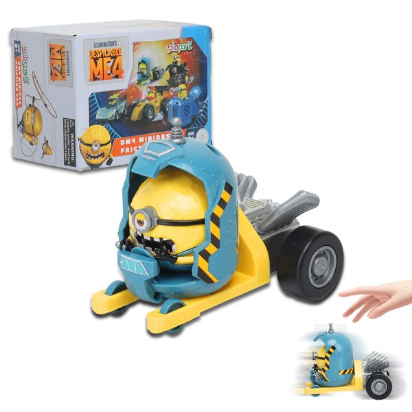 YOLOPARK Minions Despicable Me 4 Toys,Minion Mega Jerry Capsule Toy Cars Gifts for Toddler Boys and Girls Age 3 4 5 6 7 8 Year 0ld, Friction Powered Cars Pull Back Minions Action Figure Party Favors