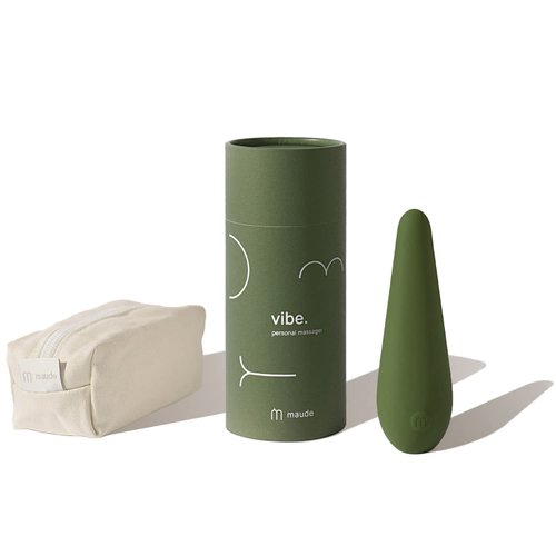 Maude Vibe in Green - 3 Speed Easy-to-Use Cordless Massager - Platinum Grade Silicone Personal Massager - USB Charged Water Resistant Handheld Massager