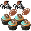 Gyufise 24Pcs Rugby Ball Oh Baby Cupcake Toppers Glitter American Football Cupcake Picks Baby Shower Oh Baby Cake Decorations for Gender Reveal Rugby Sports Theme Kids Birthday Party Supplies