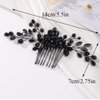 Kercisbeauty Black Rhinestones Beads Cute Hair Comb for Wedding Brides Bridesmaid Special Occasion Hair Jewelry Handmade Accessories
