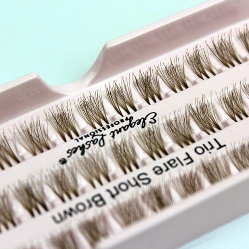 Elegant Lashes Trio Flare - SHORT Brown Individual Lashes (Double Pack - 2 Trays)