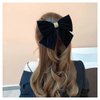Erimberate Bohemian Ribbon Bow Hair Clips Black Velvet Bow Hair Clip Big Velvet Ribbon Bow Tie Hair Clip Barrettes Retro Black Satin Bow Hair Clip Bow Winter Decorative Hair Accessories for Women