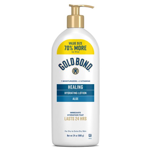 Gold Bond Healing Hydrating Lotion with Aloe Moisturizes, Heals & Smooths Dry Skin, Delivers Immediate 24-Hour Hydration, Value Size, 24 oz.