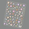 Summer Ocean Shell Nail Art Stickers Decals 5D Embossed Seashell Starfish Nail Stickers Summer Ocean Seahorse Nail Art Decorations Supplies Ocean Theme Nail Adhesive Sliders for Women and Girls