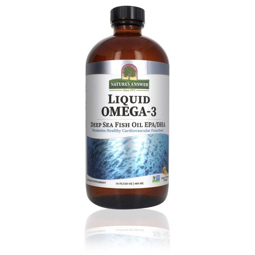 Nature's Answer Liquid Omega-3 | Deep Sea Fish Oil with EPA/DHA Dietary Supplement | Cardiovascular Support | No Preservatives & Gluten-Free 16oz (Pack of 1)