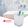 Home Basics Break-Resistant Plastic Toothbrush Holder Tumbler for Bathrooms, White