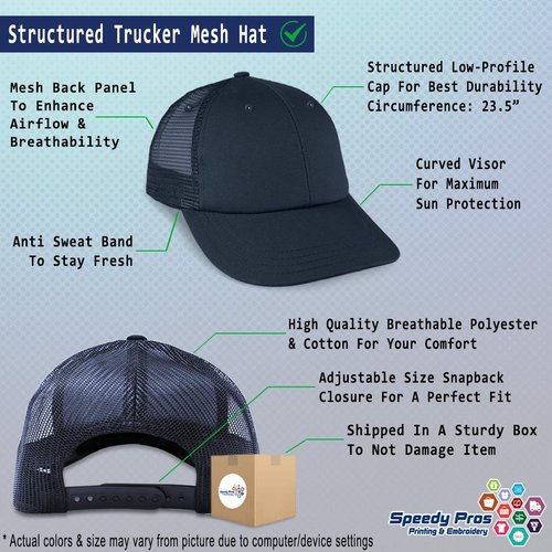 Trucker Hat Baseball Cap Grey Rooster in A Poultry Embroidery Cotton Dad Hats for Men & Women Snapback Navy Design Only
