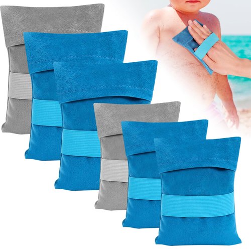 RGQSUN 6 PCS Sand Remover for Beach,Sand Removal Bag,Sand Wipe Off Mitt Beach Sand Cleaner,Powder Pouches Sand Remover Beach Essentials for Vacation