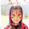 HOWAF 4 Sheets Ladybug Face Tattoos Black & Red Lady Bug Face Tattoos for Women Girls Makeup, Spring Season Ladybug Temporary Tattoos for Beetle Party Birthday Supplies ladybug Costume Accessories