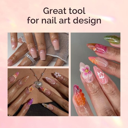 MelodySusie Kolinsky Acrylic Nail Brush,66% Kolinsky Hair Professional Nail Art Brush for Acrylic Application, Aurora Collection Fine Glitter Brush, Size 8