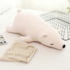 MMTTAO Stuffed Polar Bear Animal Plush Toy 14 Inch Small White Sleeping Bear Animal Stuff Soft Plushies Cute Dolls Collection Huggable Throw Pillow Cushion Gifts for Kids Children Boys Girls, 14Inches