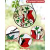Tuitessine Cardinal Stained Glass Suncatcher Red Bird Sun Catcher Cardinal Glass Wall Window Hanging Ornament Hand-Painted Glass Panel Decor Christmas Birthday Gift for Grandma Birds Lover 6.3×6.3”