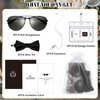 Mepase 18 Pcs Ring Bearer Gifts Ring Wedding Bearer Security Include Ring Bearer Proposal Bow Tie, Security Badge, Sunglasses, Earpiece, Card and Organza Bags for Kids Police Secret Service Costume