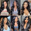 Rumdiku 12A Human Hair Bundles Body Wave Bundles Human Hair 18 20 22 Inch 100% Unprocessed Brazilian Virgin Hair Bundles Deals Weave 3 Bundles Human Hair Extensions Body Wave Bundles Natural Black