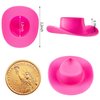 20Pcs Pink Mini Cowboy Hat, Plastic Mini Western Cowgirl Hat, Cute Doll Hat Party Hats for Pretend Play Dollhouse Decoration