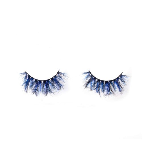 FOXSCOS Color Eyelashes,Beautiful Natural False Eyelashes,3D Mink Color Eyelashes 20mm Short Style (Blue Black)